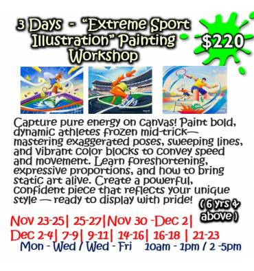 3 Days - “Extreme Sport Illustration” Painting Workshop