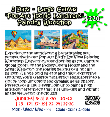 3 Days - Large Canvas "Pop Art Iconic Landmark" Painting Workshop