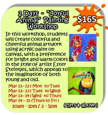2 Days -” Joyful Animal” Painting Workshop