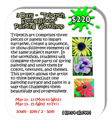 3 Days - “Triptych Spring Bloom” Painting Workshop